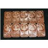 Image 1 : 2012 Copper Ingot, .999 Fine 1 Oz., Lot of 10
