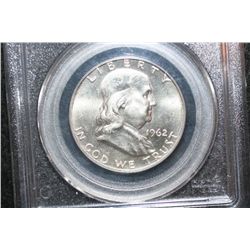 1962-D Ben Franklin Half Dollar, PCGS Graded MS62FBL