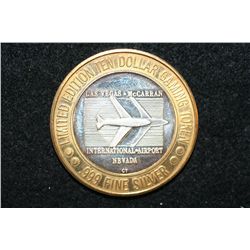 Las Vegas McCarran International Airport Limited Edition $10 Gaming Token "Royal Flush", .999 Fine