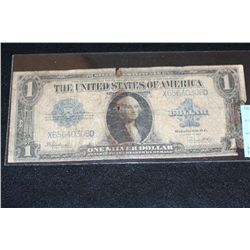 1923 US Silver Certificate $1, Blue Seal, Large Washington Bill, AG3