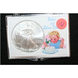 2010 Silver Eagle $1, "Baby's 1st Silver Dollar"