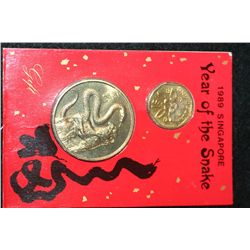 1989 Singapore Year of the Snake Mint Foreign Coin Set