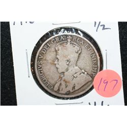 1916 Canada 50 Cents Foreign Coin, Barely Legible