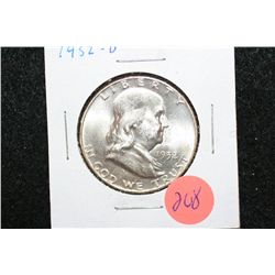 1952-D Ben Franklin Half Dollar