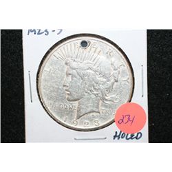1923-S Peace $1, Holed