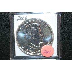 2006 Canada $5 Foreign Coin, Mapleleaf, 9999 Fine Silver 1 Oz.
