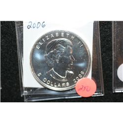 2006 Canada $5 Foreign Coin, Mapleleaf, 9999 Fine Silver 1 Oz.