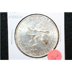 1968 Mexico Olympic 25 Pesos Foreign Coin, Ley 0.720