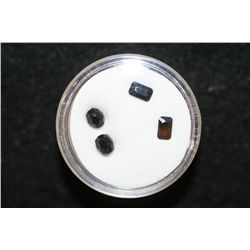 Loose Dark Red Stone, Lot of 2 & Loose Black Bead, Lot of 2