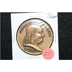 1984 Franklin Life Insurance Co. Token; 100 Years of Service