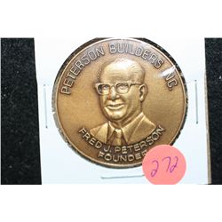 Peterson Builders Inc. Brass Token; Fred J. Peterson Founder