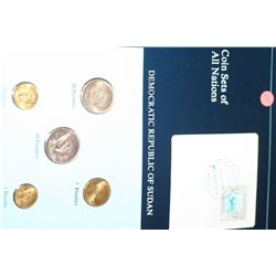 Democratic Republic of Sudan; Coin Sets of All Nations W/Stamp Dated 1985