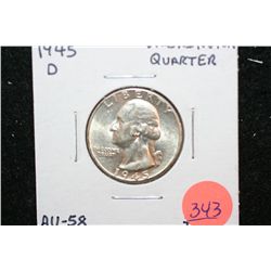 1945-D Washington Quarter, BU