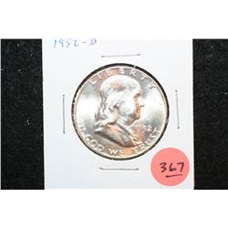 1952-D Ben Franklin Half Dollar