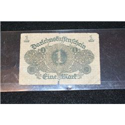 1920 German 1 Darlehosfaffenfehein Eine Mark Foreign Bank Note