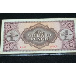 1946 Budapest 1 Milliard Foreign Bank Note