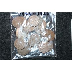 Canada One Cent, Various Dates & Conditions, Lot of 23