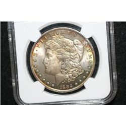 1884-O Silver Morgan $1, NGC Graded MS64