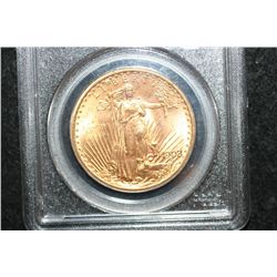 1908 St. Gauden's $20 Gold Coin, PCGS Graded MS65 No Motto