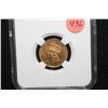 Image 1 : 1860 Indian Princess $3 Gold Coin, NGC Graded UNC Details Improperly Cleaned