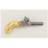 Image 1 : High quality micro-miniature single shot muff  pistol style percussion pistol with nicely  engraved 
