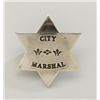 Image 2 : Simple 6-pointed star badge with pin back  shows City Marshal on front, authentic to the  1880-1910 