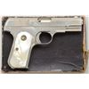 Image 1 : Colt Model 1908, .380 cal., pocket auto  factory nickel finish, medallion pearl grips  in original c