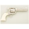 Image 2 : Colt Single Action Army revolver, .45 cal.,  4-3/4" barrel, fully and finely scroll  engraved and si