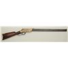 Image 2 : 1860 Henry rifle, .44 cal. rimfire, showing  sling swivels, early groove for sight in  frame, rounde