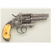 Image 1 : Merwin & Hulbert Third Model Pocket Army DA  revolver, factory engraved with panel scene  of an Amer