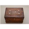 Image 2 : Gentleman's vanity chest with museum display  card reading "Cedar Wood Chest given to  Colonel Kit C