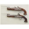 Image 8 : Pair of elliptical barrel Blunderbuss pistols  of French style with finger release snap  bayonets, s