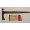 Image 2 : Early 19th century pipe tomahawk with French  style head and authentic to-the-period tacked  wood sh