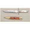 Image 3 : Desirable belt size clip point Bowie knife,  circa 19th century, showing etched blade with  Mexican 