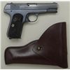 Image 2 : Colt Model 1903 semi-auto pistol, .32 cal.,  3-3/4” barrel, blue finish, checkered black  hard rubbe