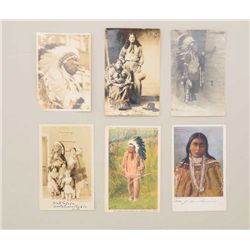 Lot of approx. three dozen old photo  postcards of American Indians, some  identified, all in overal