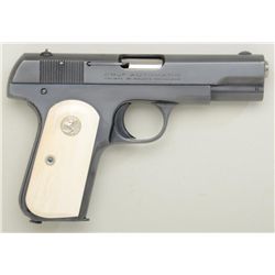 Colt Model 1903 semi-auto pistol, .32 cal.,  3-3/4” barrel, blue finish, ivory Colt  medallion grips