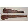 Image 1 : Lot of 2 western style tooled leather saddle  scabbards.  One stamped "George Lawrence,  Portland, O