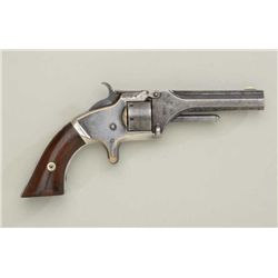 Smith & Wesson First Model 2nd Issue .22 cal.  7-shot revolver, blue and silver finish,  rosewood gr