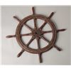 Image 2 : Great old handmade ship’s wheel approx. 36”  in diameter, iron re-enforced with a great  patina and 