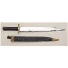 Image 1 : Spanish American War era clip point Bowie  knife, similar to Collins but unmarked,  showing 15" clip