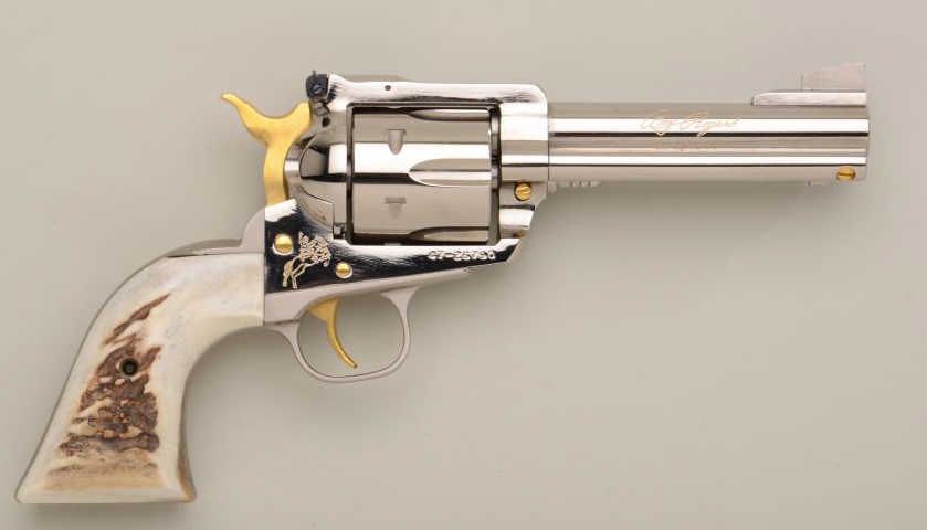 Ruger New Model Blackhawk 45 Colt Cal Stainless Steel With Gold