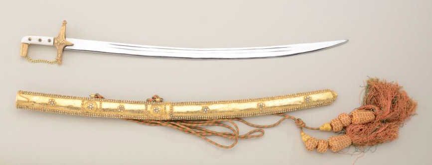 Sauda Sword Saudi Arabian mid to late 19th century presentation sword in display ...