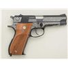 Image 6 : Smith & Wesson Model 39-2 DA semi-auto  pistol, non-factory engraved, 9mm cal., 4”  barrel, blue fin