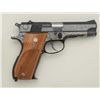 Image 7 : Smith & Wesson Model 39-2 DA semi-auto  pistol, non-factory engraved, 9mm cal., 4”  barrel, blue fin
