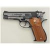 Image 9 : Smith & Wesson Model 39-2 DA semi-auto  pistol, non-factory engraved, 9mm cal., 4”  barrel, blue fin