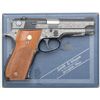 Image 2 : Smith & Wesson Model 39-2 DA semi-auto  pistol, non-factory engraved, 9mm cal., 4”  barrel, blue fin