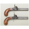 Image 2 : Pair of high quality Belgian side hammer  folding trigger muff type pistols in fine  condition, show