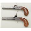 Image 4 : Pair of high quality Belgian side hammer  folding trigger muff type pistols in fine  condition, show