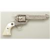 Image 1 : Colt Single Action Army .45 Colt cal., 5-1/2"  barrel, factory engraved nickel plated  medallion pea